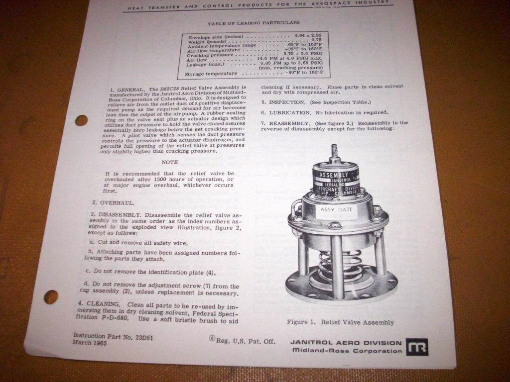 Janitrol Relief Valve Assembly B82C28 Maintenance Instructions