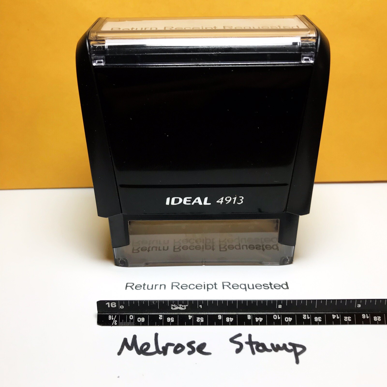 Return Receipt Requested Rubber Stamp Black Ink Self Inking Ideal 4913