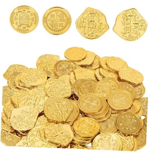 Gold Coins - Plastic Pirate Coins - 320 Pcs - Perfect for 4 Patterns