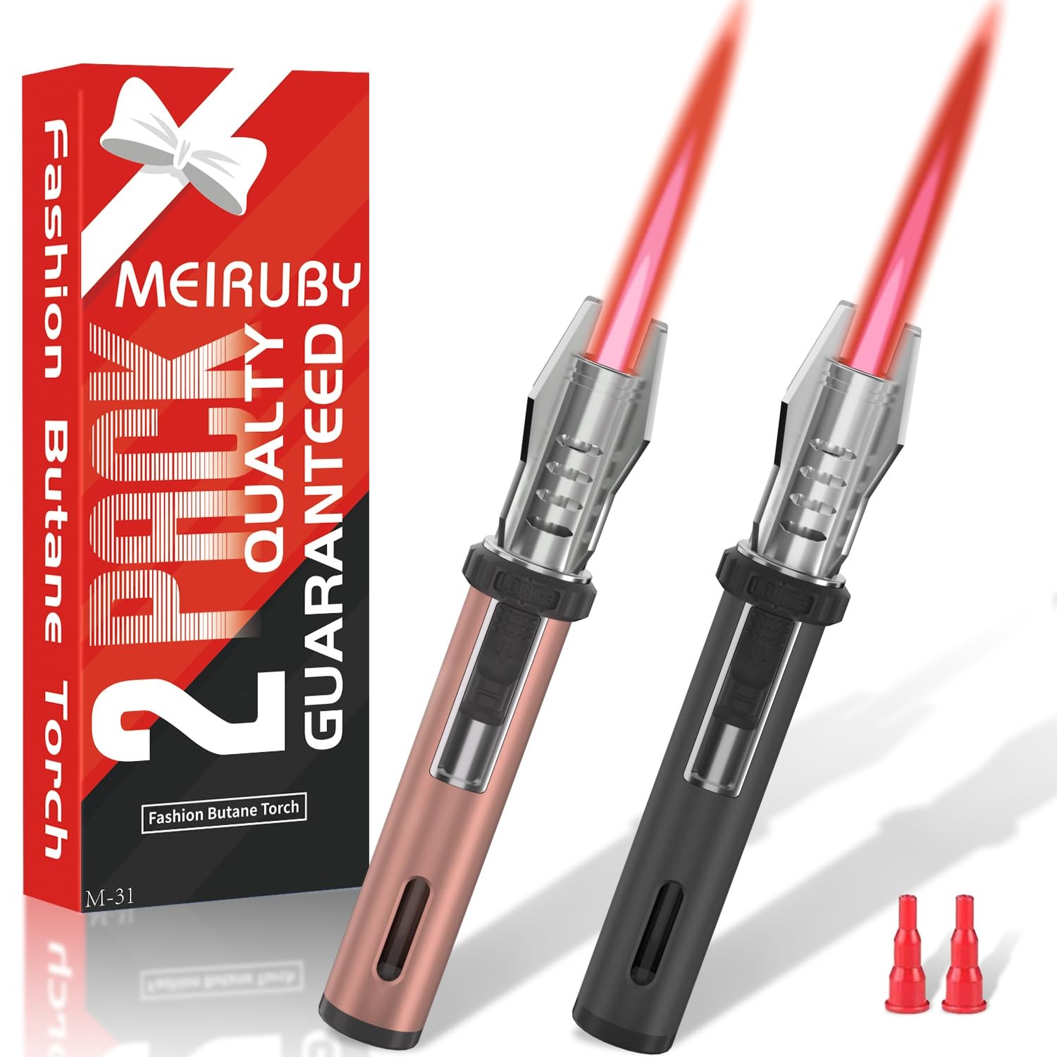 2 Pack Mini Lightsaber Torch Lighter, Black / Rose Gold, / Gold