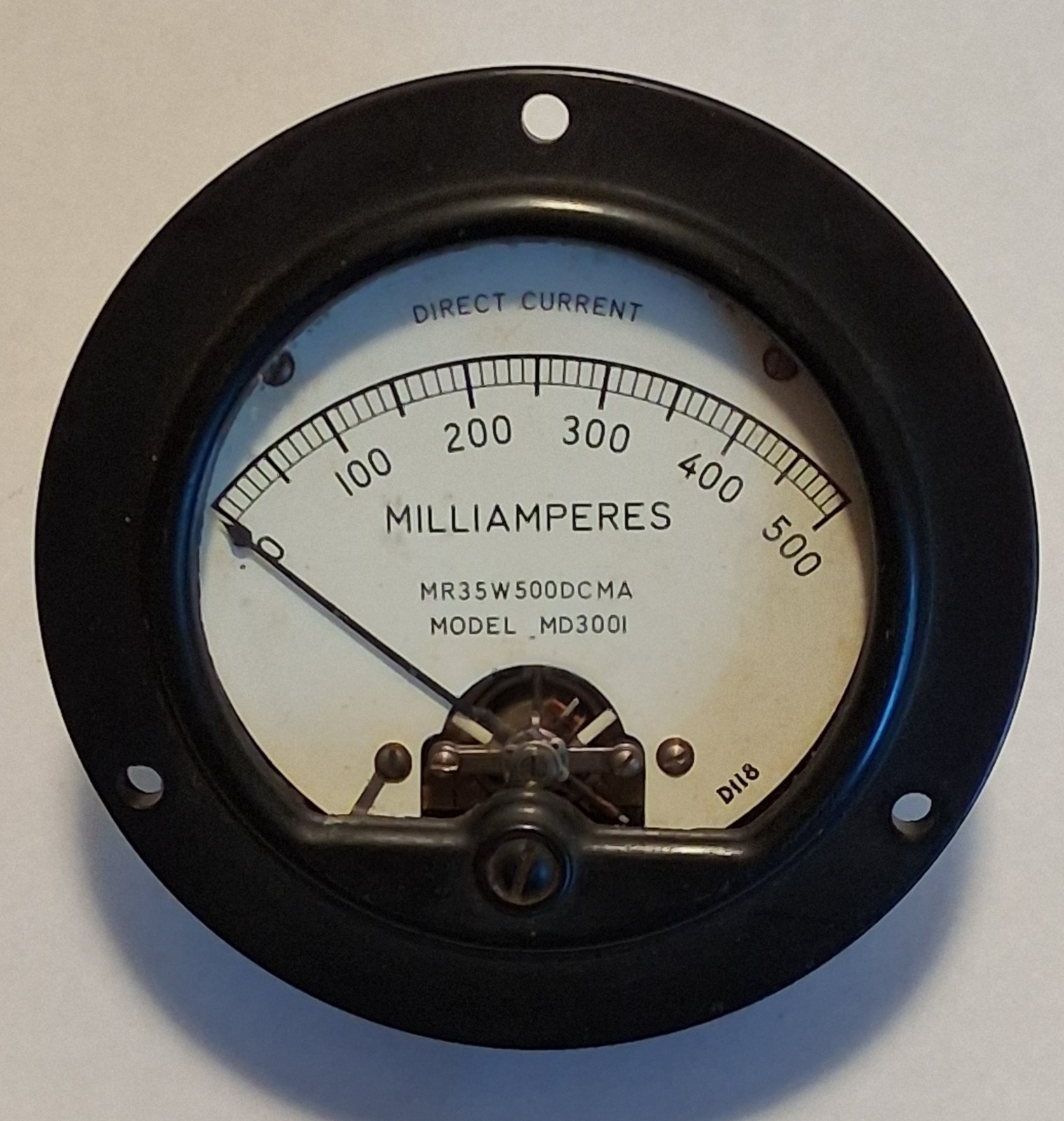 O.B. McClintock DC milliampere panel meter 0-500 Military/Ruggedized (Tested)