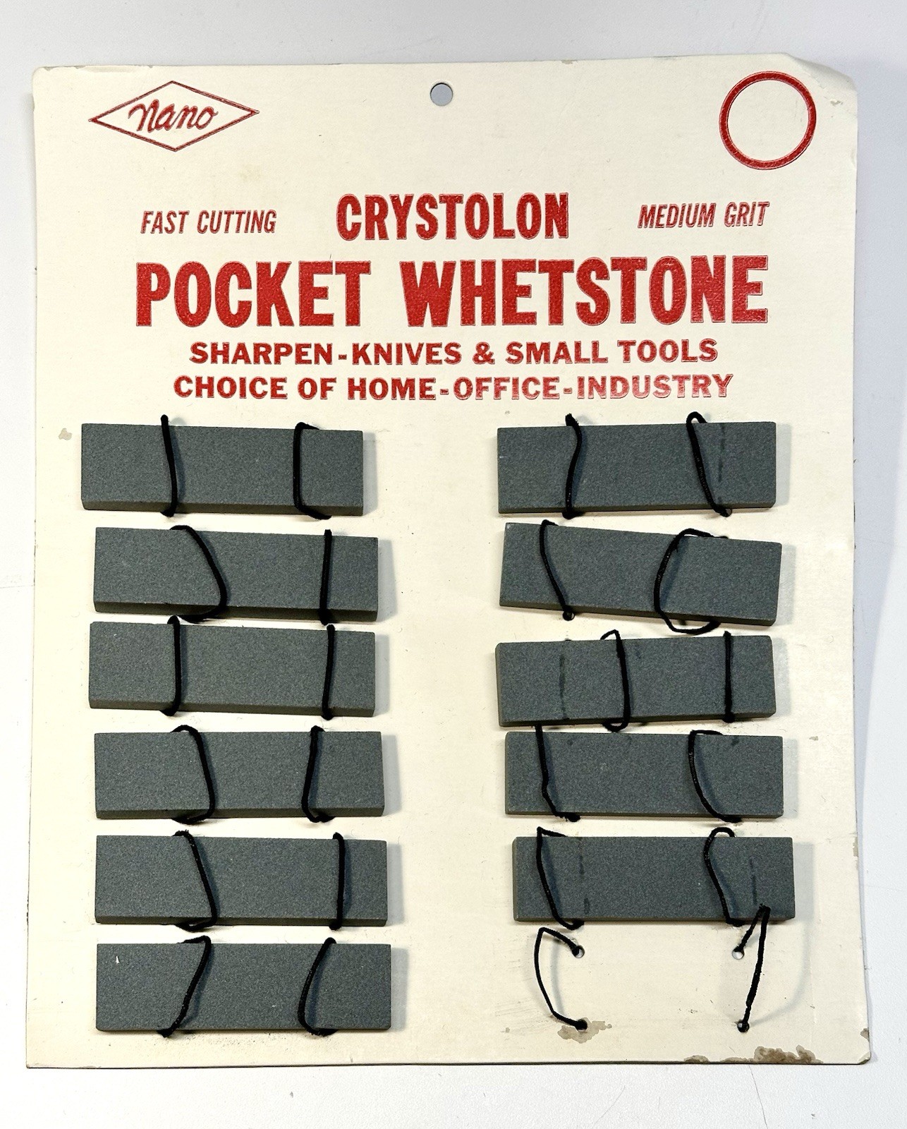 Vintage Nano Crystolon Pocket Whetstone Retail Display 11 Pcs Sharpening Stone