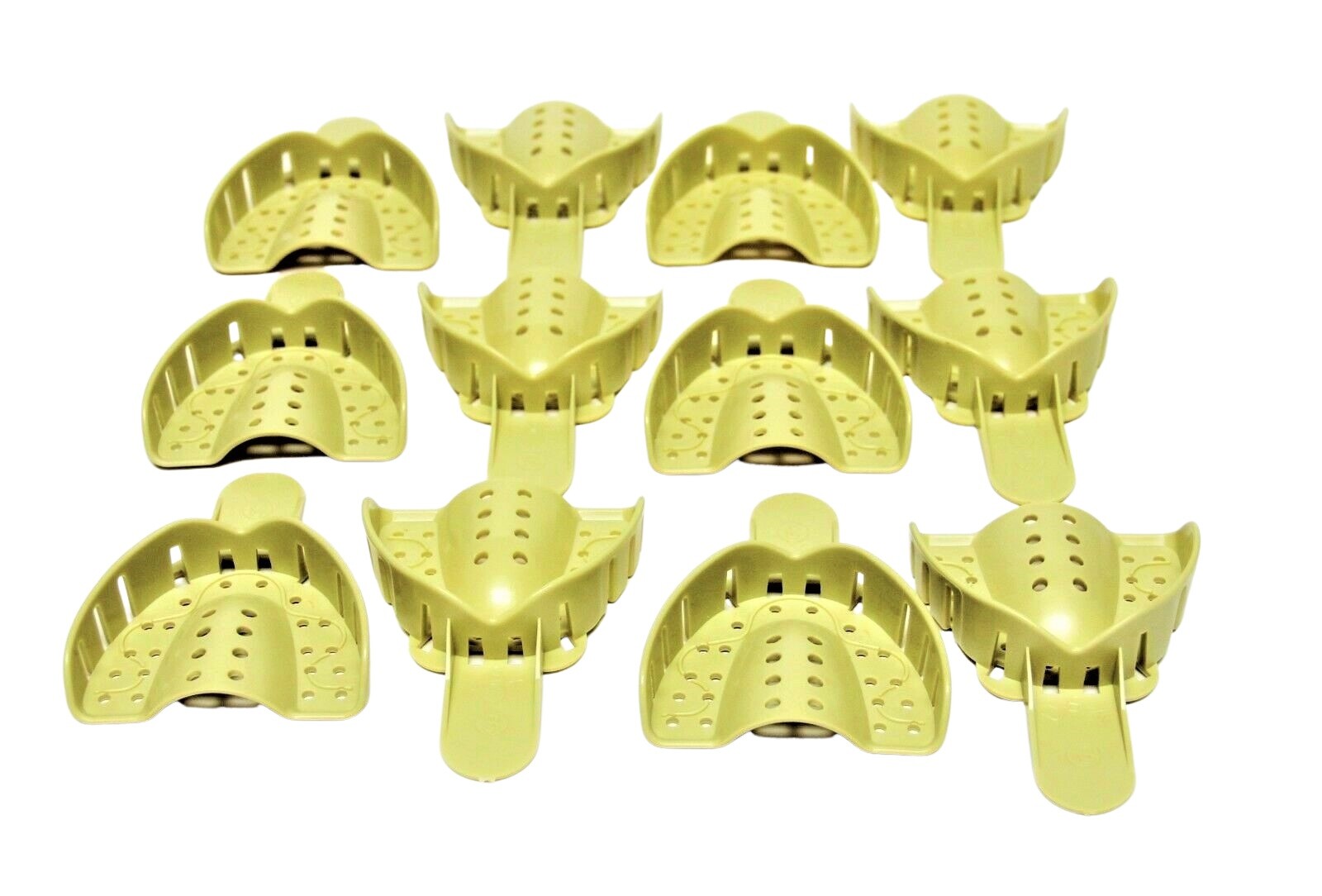 36 Pcs. Dental Plastic Disposable Impression Trays Perforated Autoclavable UM #3