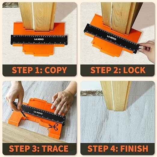 Contour Gauge with lock - 10" & 5" Shape Outline Tool for Woodworking, Floors