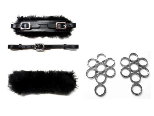 Set bitless bridle hackamore flower silver-real sheepskin