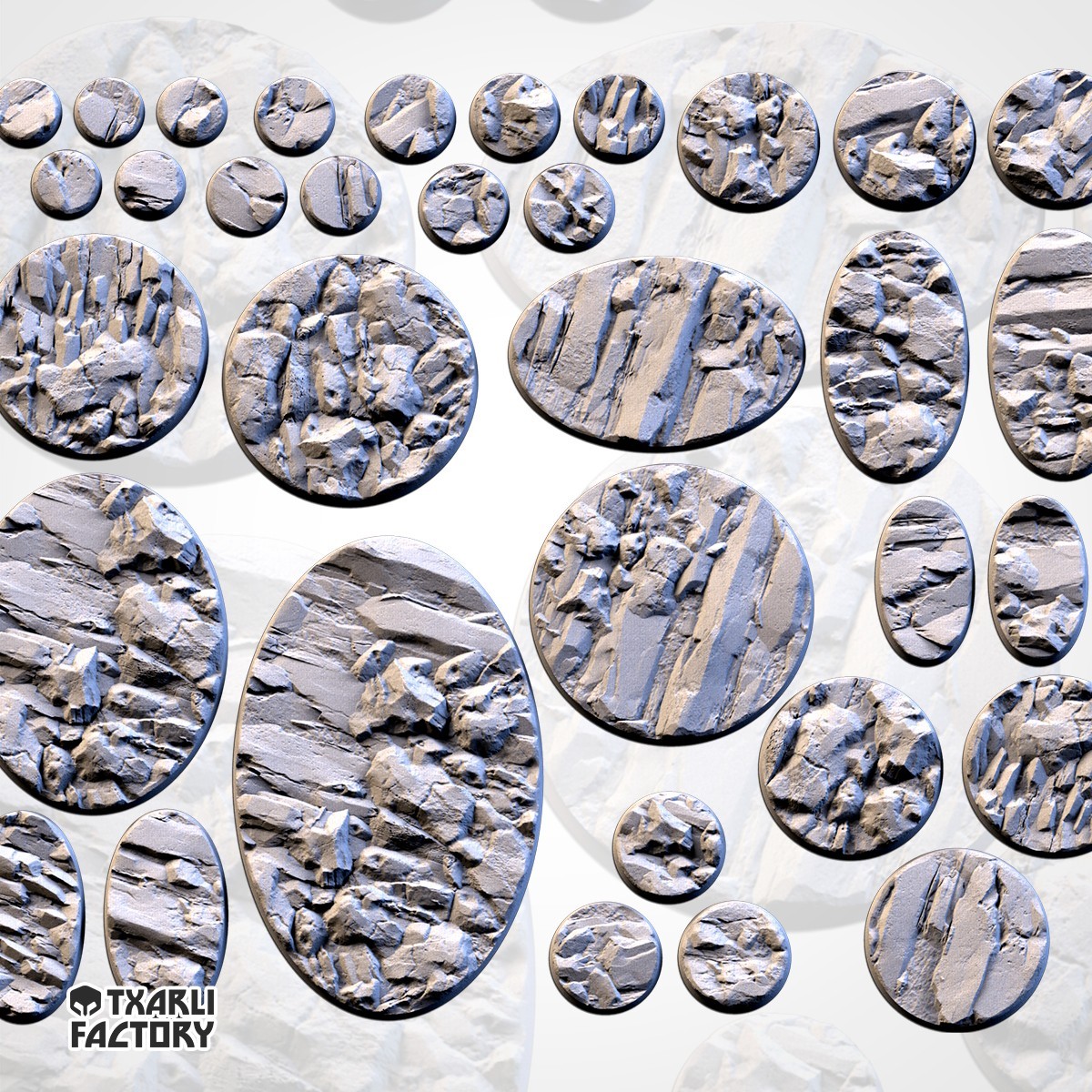Stone & Rock Base Toppers - TXARLI Factory 40k AOS Wargaming