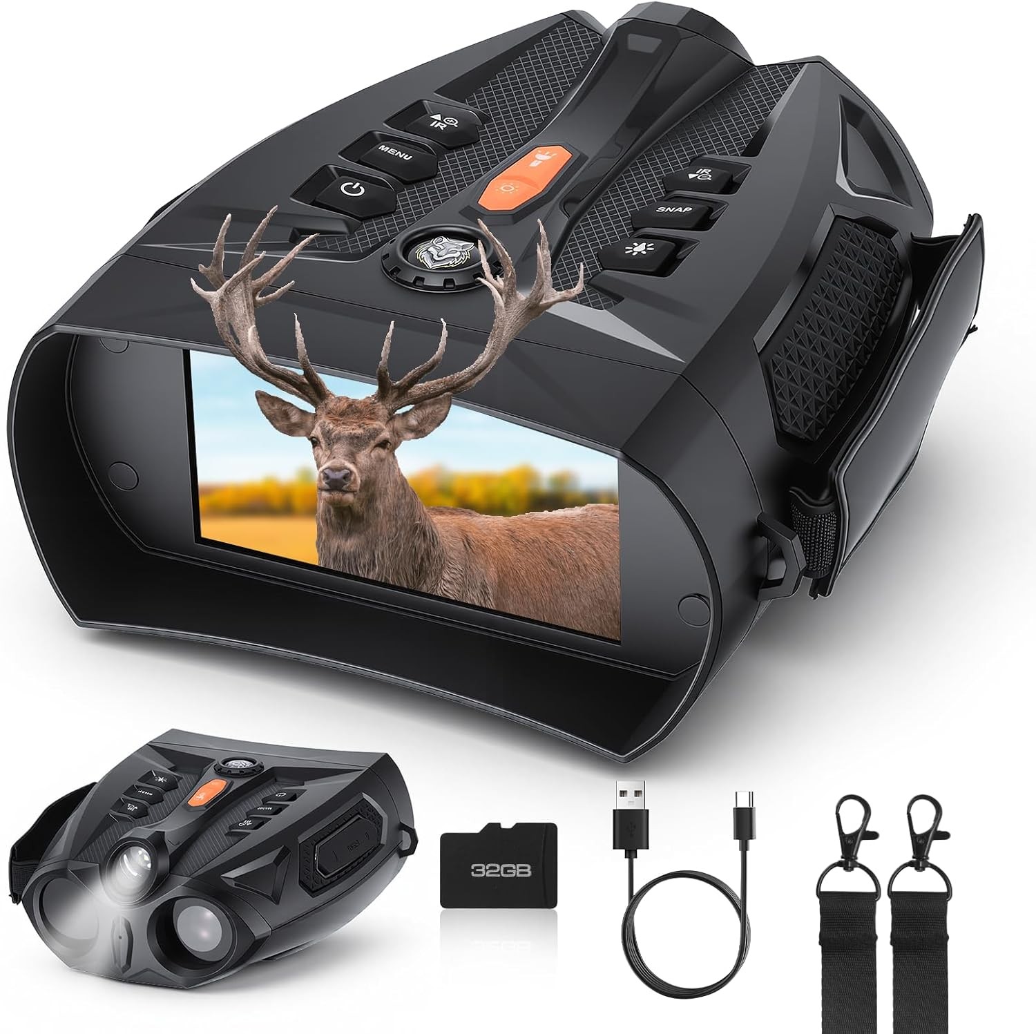 4K Night Vision Binoculars with 4.0" Screen - 10X Digital Zoom - 32GB Card,NEW,n