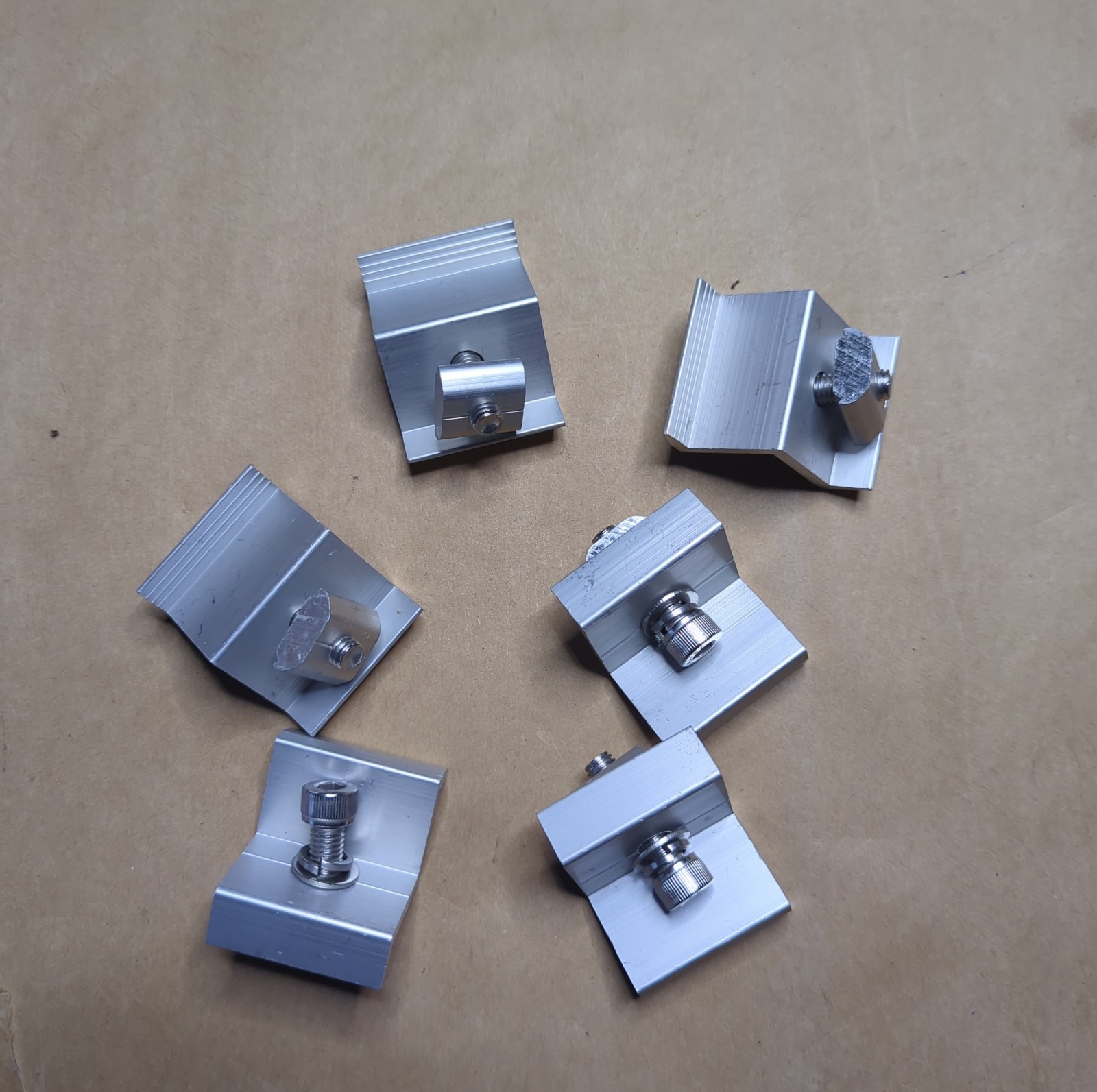 6 Solar Panel End Clamps For Mini Rail