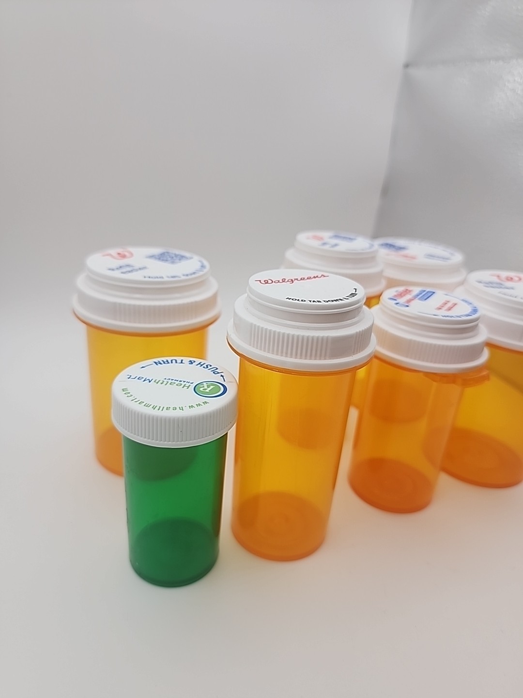 7 Empty Prescription Bottles