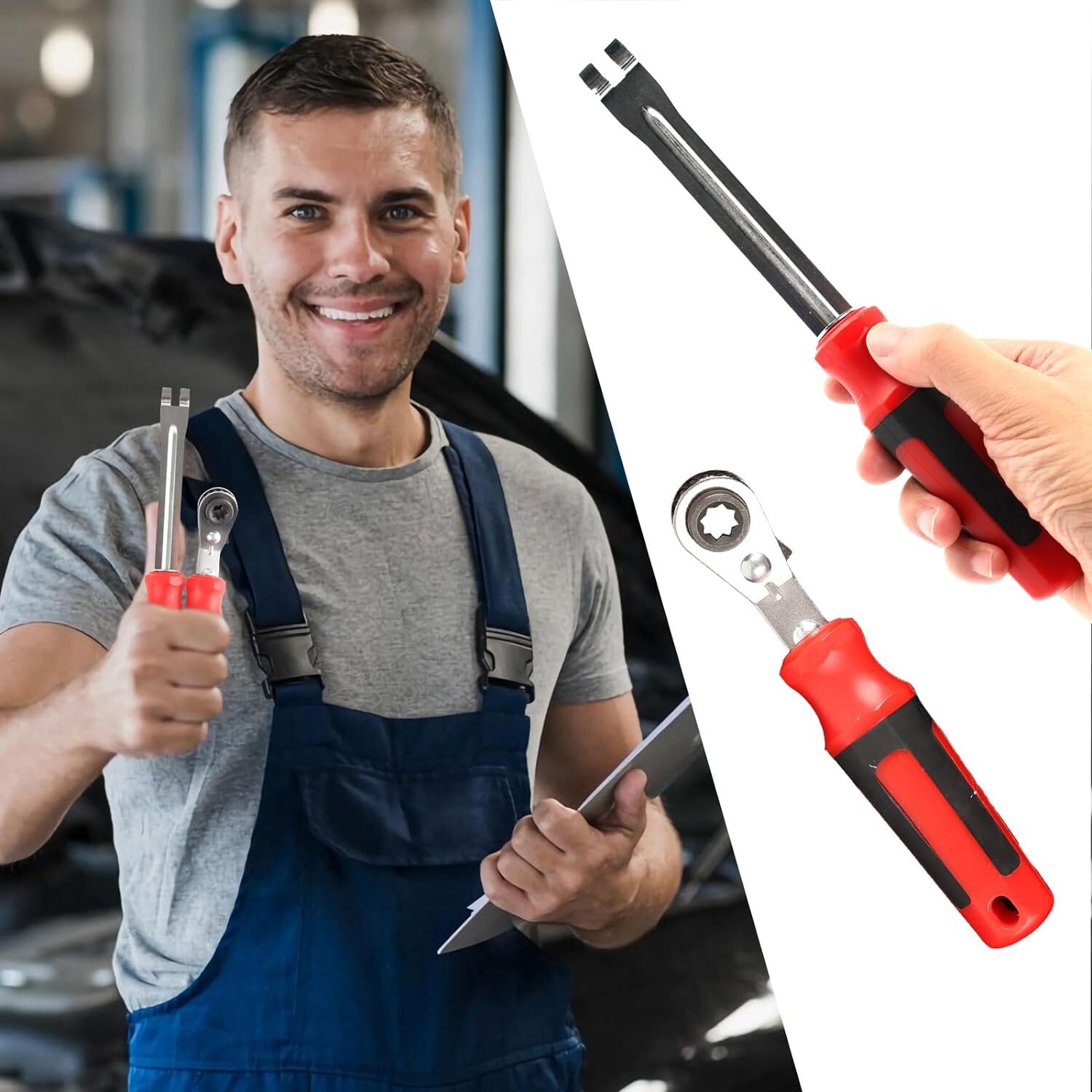 2-Piece Automatic Slack Adjuster Release Wrench –Fork End Double Square Car Tool