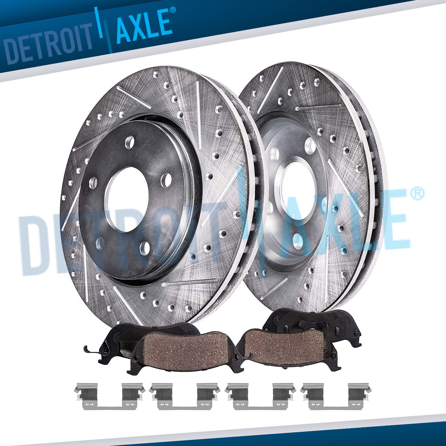4pc 11.61" Front Drilled Slotted Brake Rotors Pads for Mercedes-Benz E320 E350