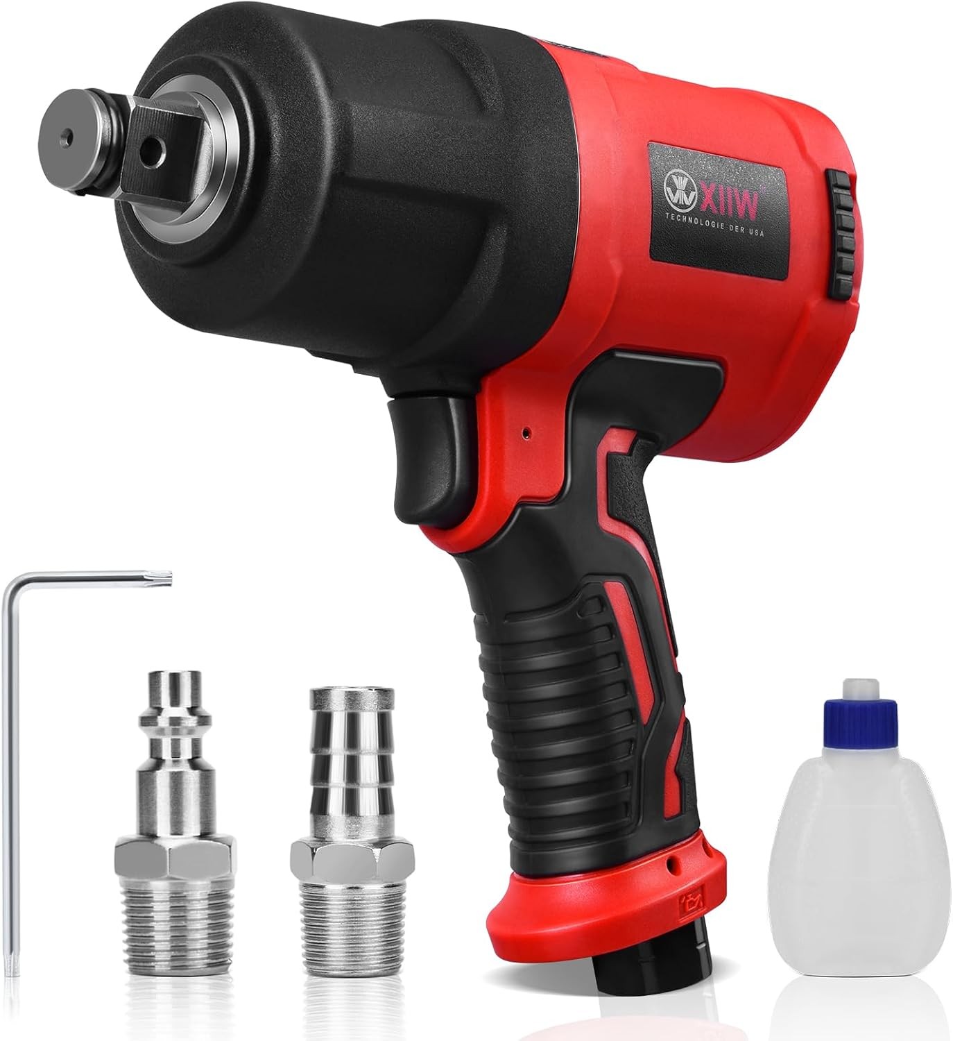 XIIW 3/4 Inch Air Impact Wrench, Max Nut-busting Torque 1950 inch, Black