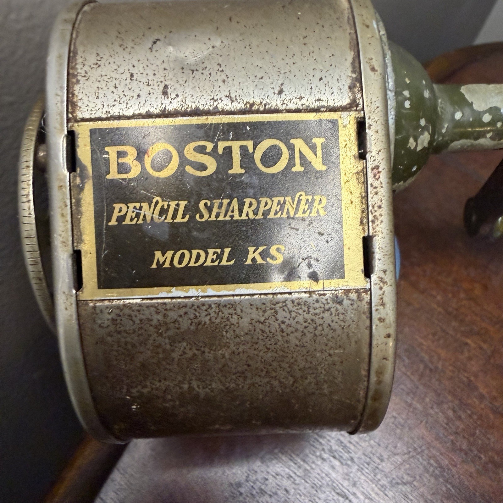 Vintage Boston Model KS Pencil Sharpener 1930's Table Mount