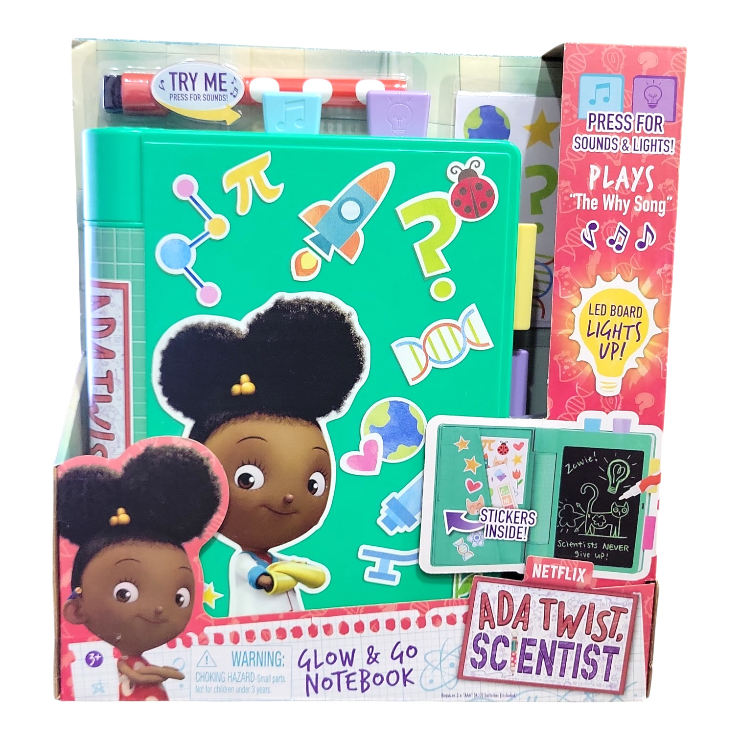 Ada Twist Scientist Notebook Playset – Glow Lights, Music & Reveal Pen – Netflix