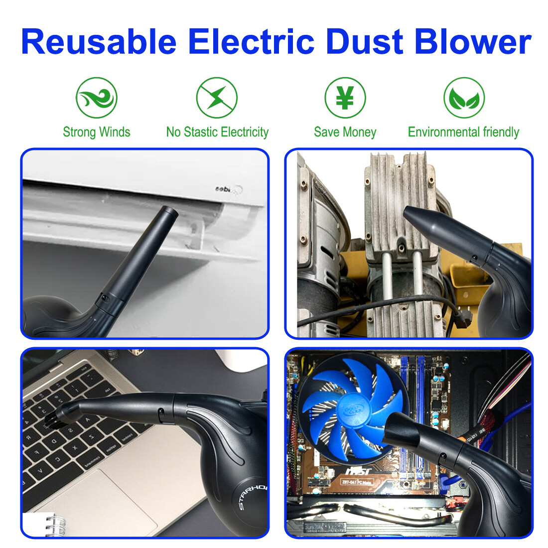 Electric Air Duster Blower 550W IT Dusters For PC, Laptop, Console Cleaning Dust