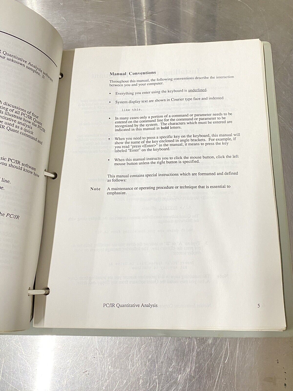 Nic Nicolet 5pc, PC/IR Spectrophotometer - Users Guide / Manual / Instructions