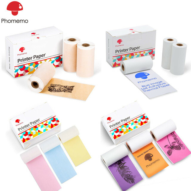 Adhesive Thermal Sticker Paper for Phomemo T02 M02 M03 Bluetooth Pocket Printer