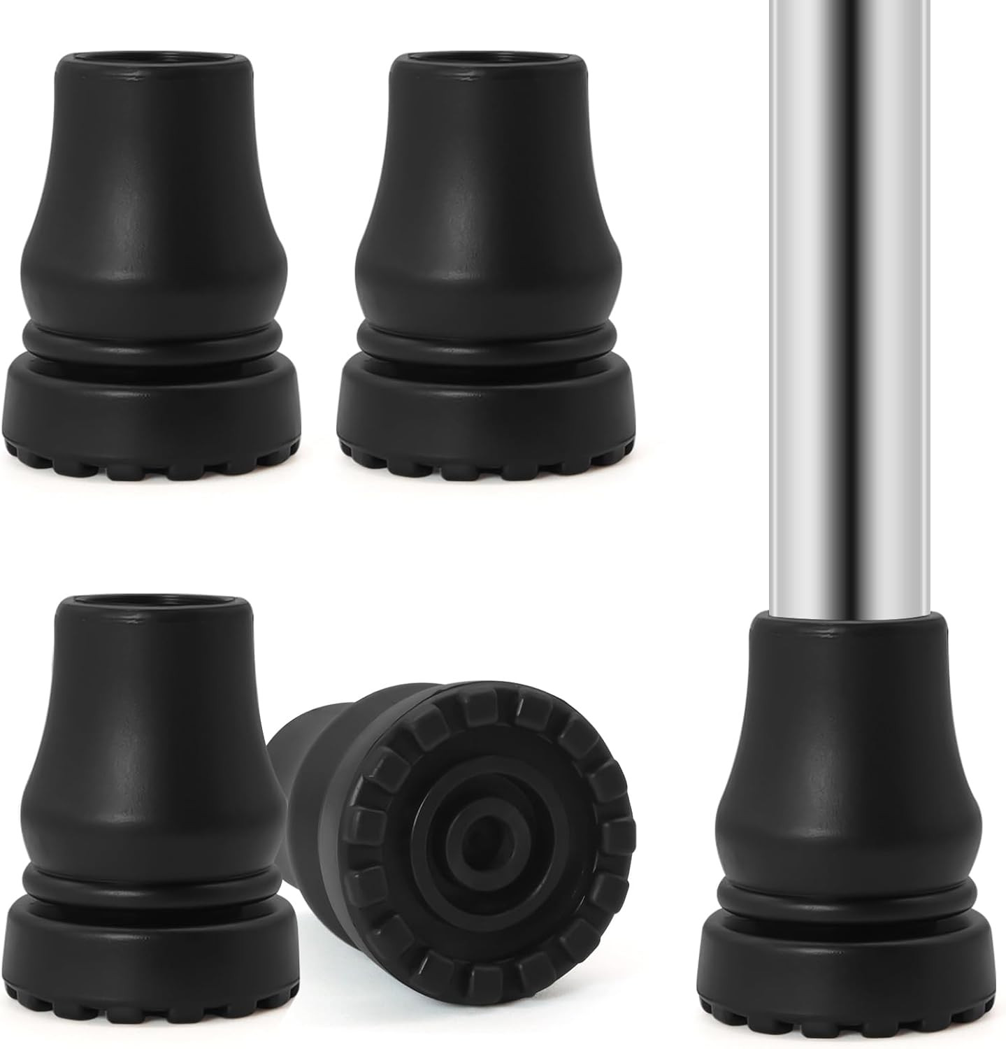 4 Pcs Replacement Crutch Tips 3/4 Inch Crutch Feet Cap Hiking Walker Tips Heavy