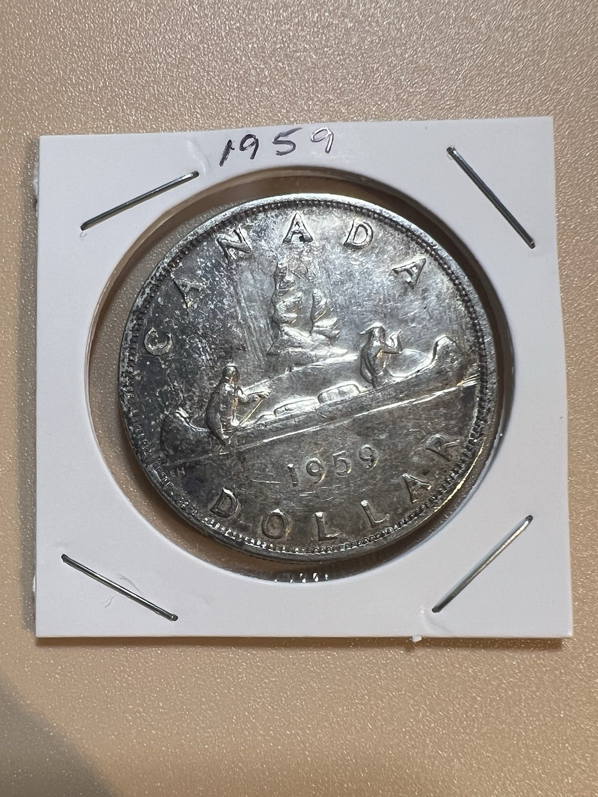 1959, Canada, 1 Dollar Silver Coin, 80%, Queen Elizabeth, Estate Sale.