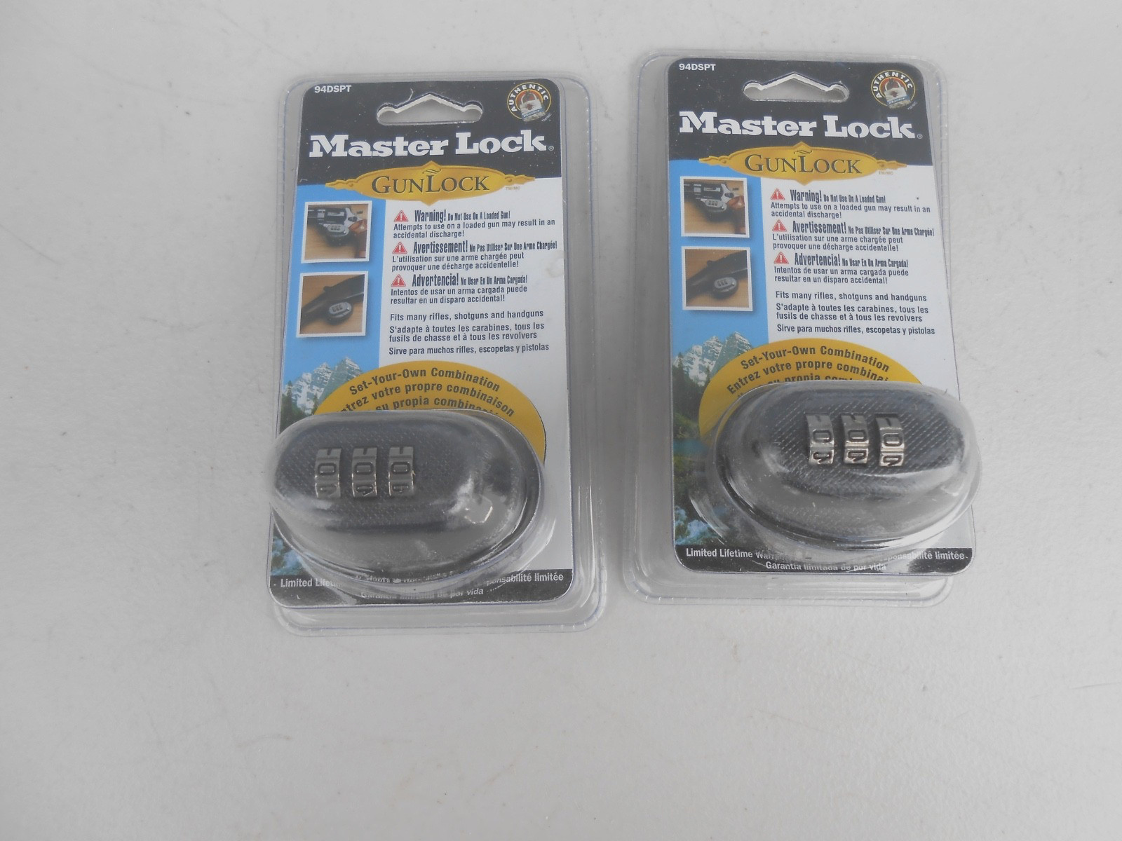 2 New Master Lock Model 94DSPT Gun Lock Combination Steel Trigger Safety Lock