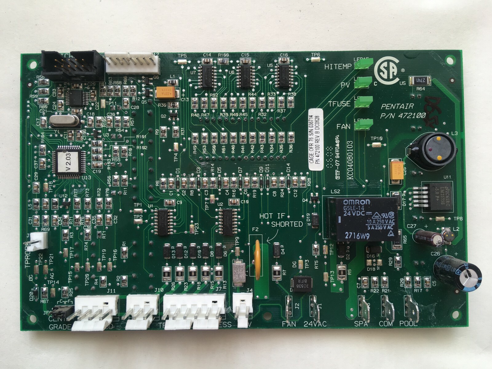 PENTAIR 472100 Digital Display Temperature Controller Circuit Board used #D65*