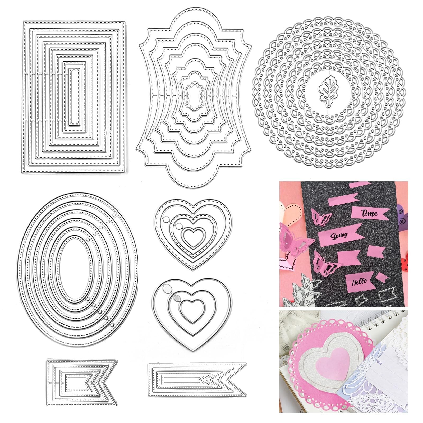 DailyTreasures 7 Sets Cutting Dies Stencil, 41Pcs Metal Template Moulds Multi...