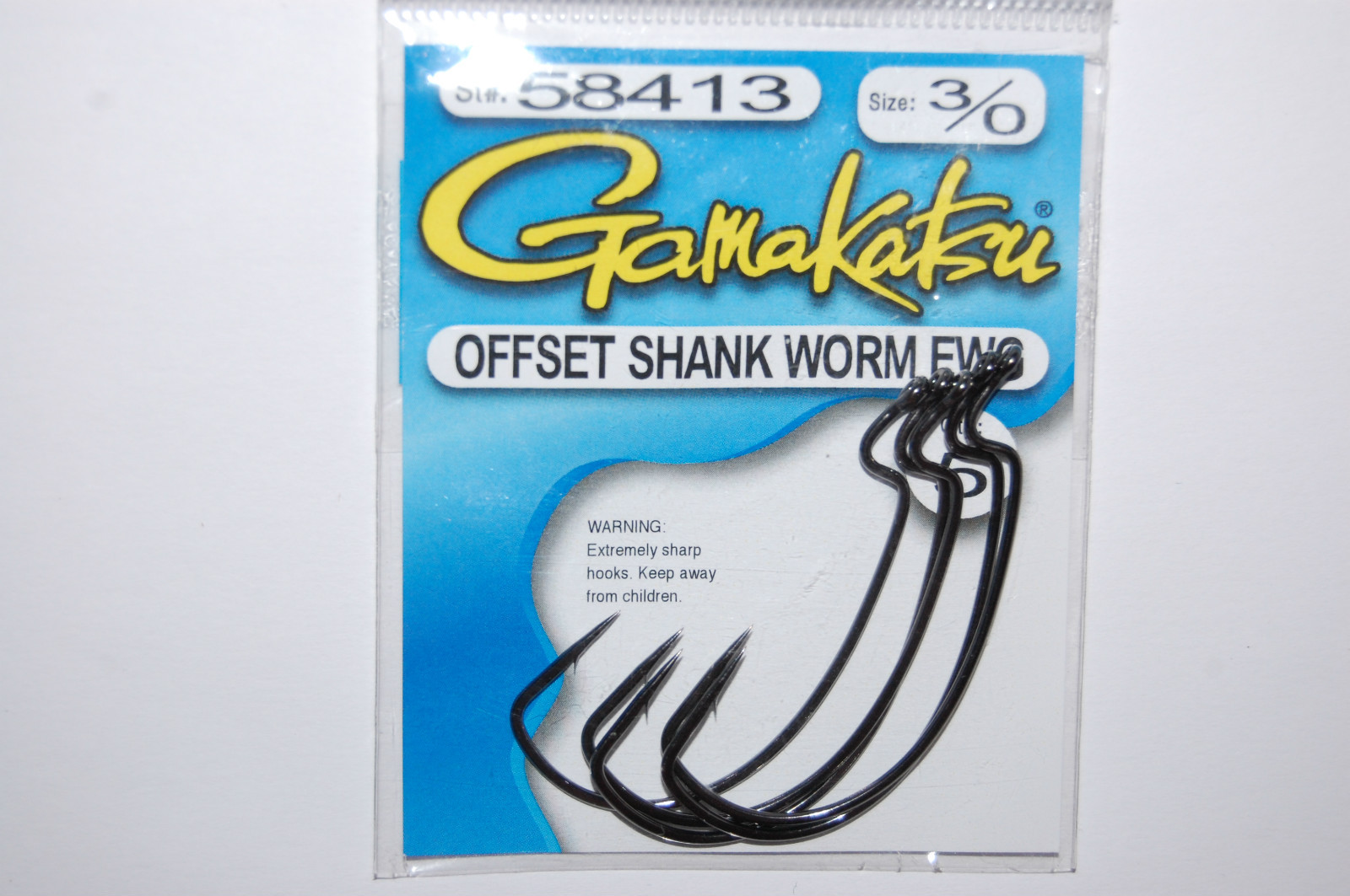 gamakatsu 3/0 offset ewg shank worm tube senko hook 5 pr pack 58413 bass