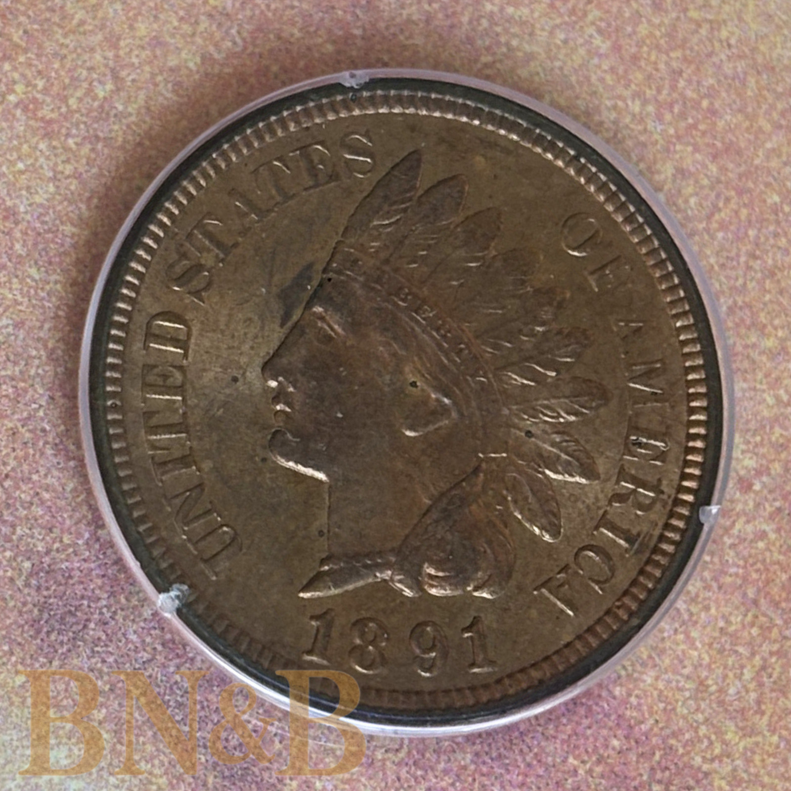 1891 Indian Head Penny PCGS MS64RD OGH
