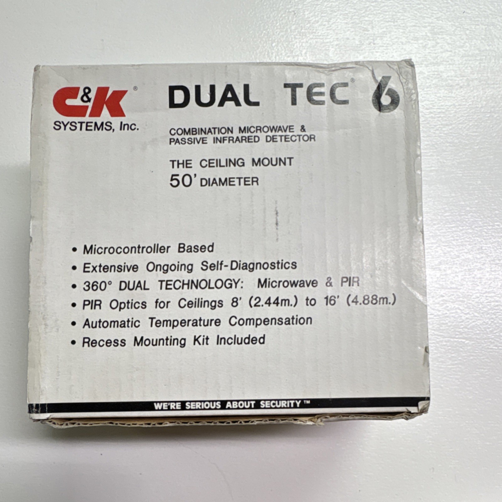 C&K Systems DUAL TEC 6 Ceiling-Mount Dual Technology Motion Detector DT-6360STC