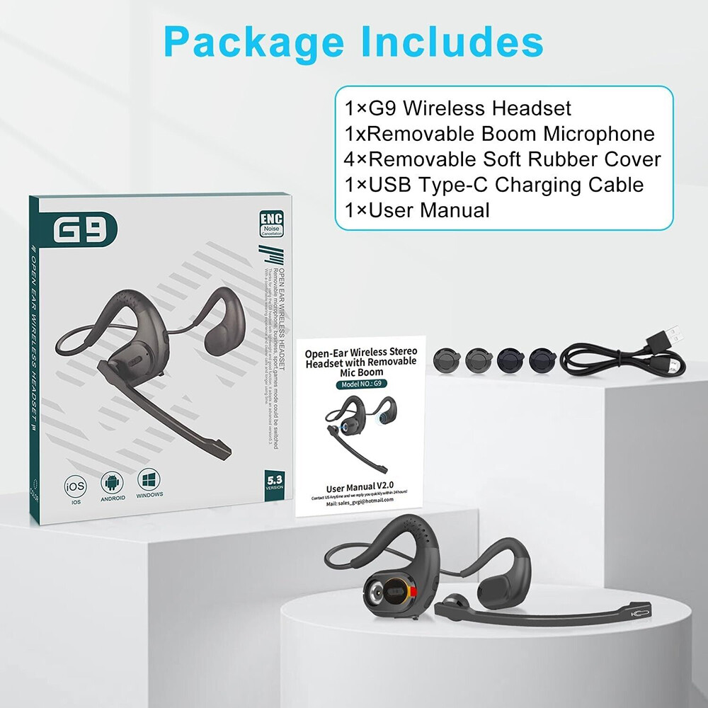 Mpow Bluetooth Headset & Magnetic Mic Wireless Sport Headphone Bone Conduction