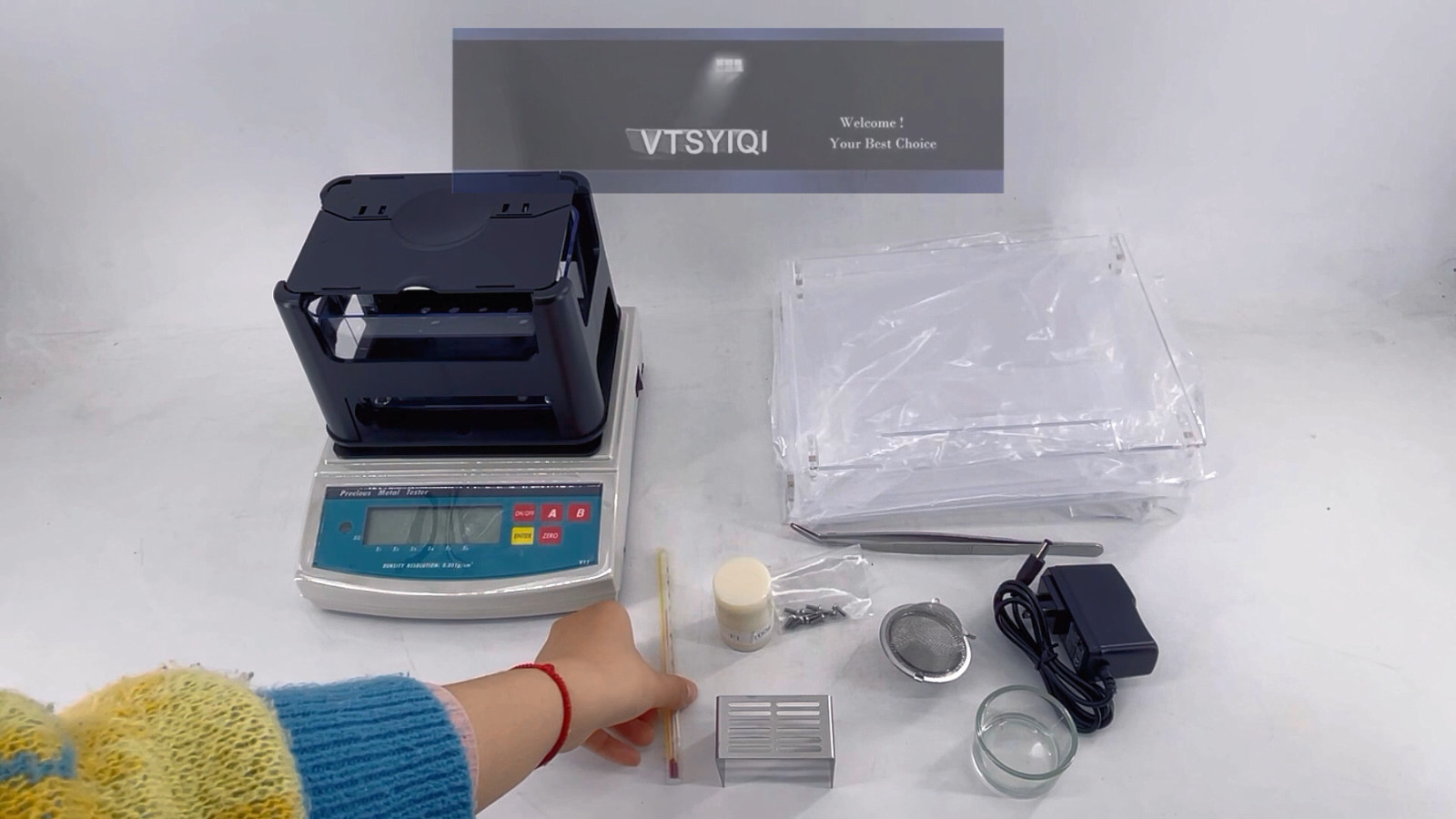 Solid Density Meter Rubber Plastic Film Density Tester Solid Densitometer 300g