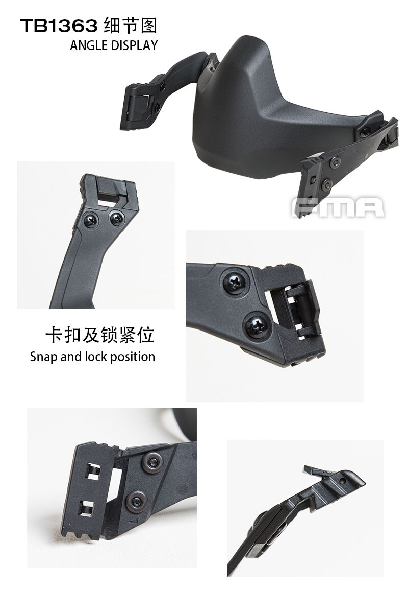 FMA Tactical Rail Folding Arm Half Face Mask For Helmet Universal Protective