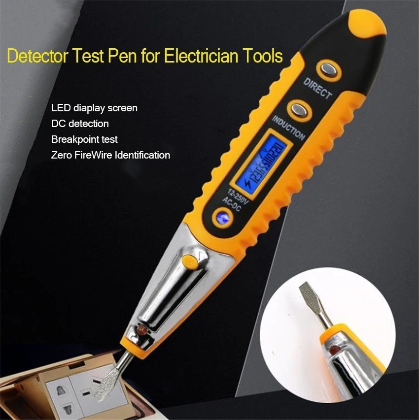 Voltage Electric Tester Volt Detector Test Pen AC DC Non-Contact Sensor 12-1000V