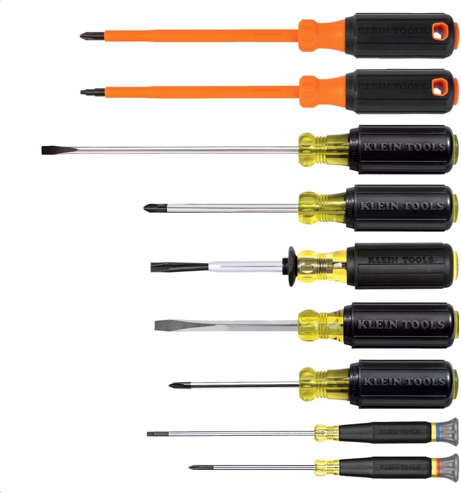 Klein Tools 85850 9-Piece Electrician Tool Set with (3) Phillips, (3) Slotted, (