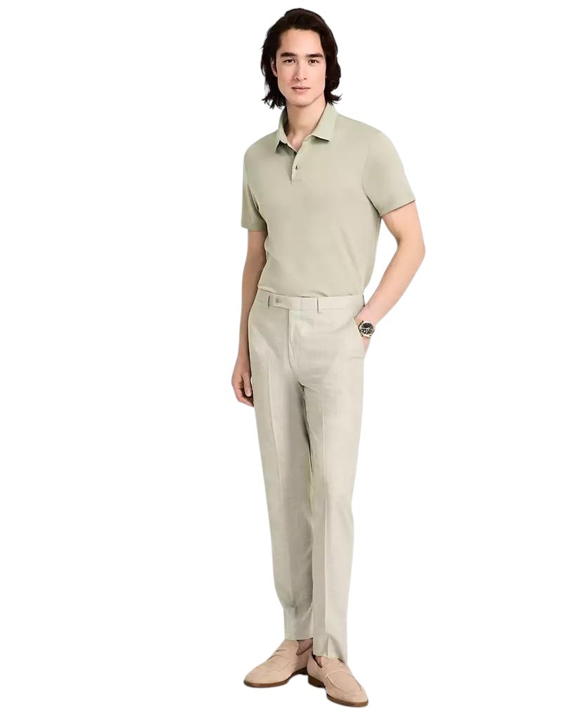Calvin Klein Mens Slim fit Dress Pants 34 / 32 Beige Solid