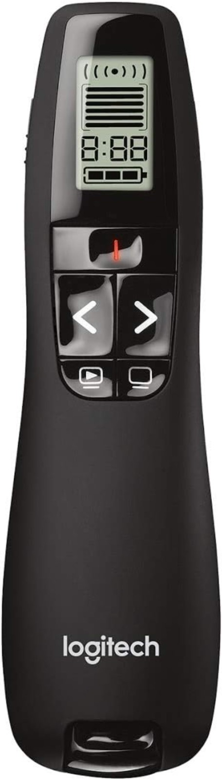 Effortless Wireless Presentation Clicker with 100' Range & Green Laser - R800
