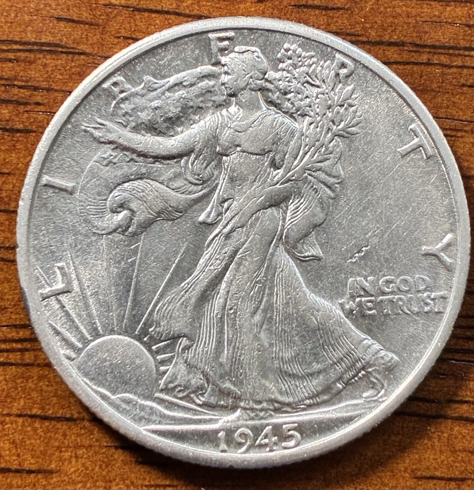 1945-D Walking Liberty Half Dollar Brilliant Uncirculated - Gorgeous Coin!