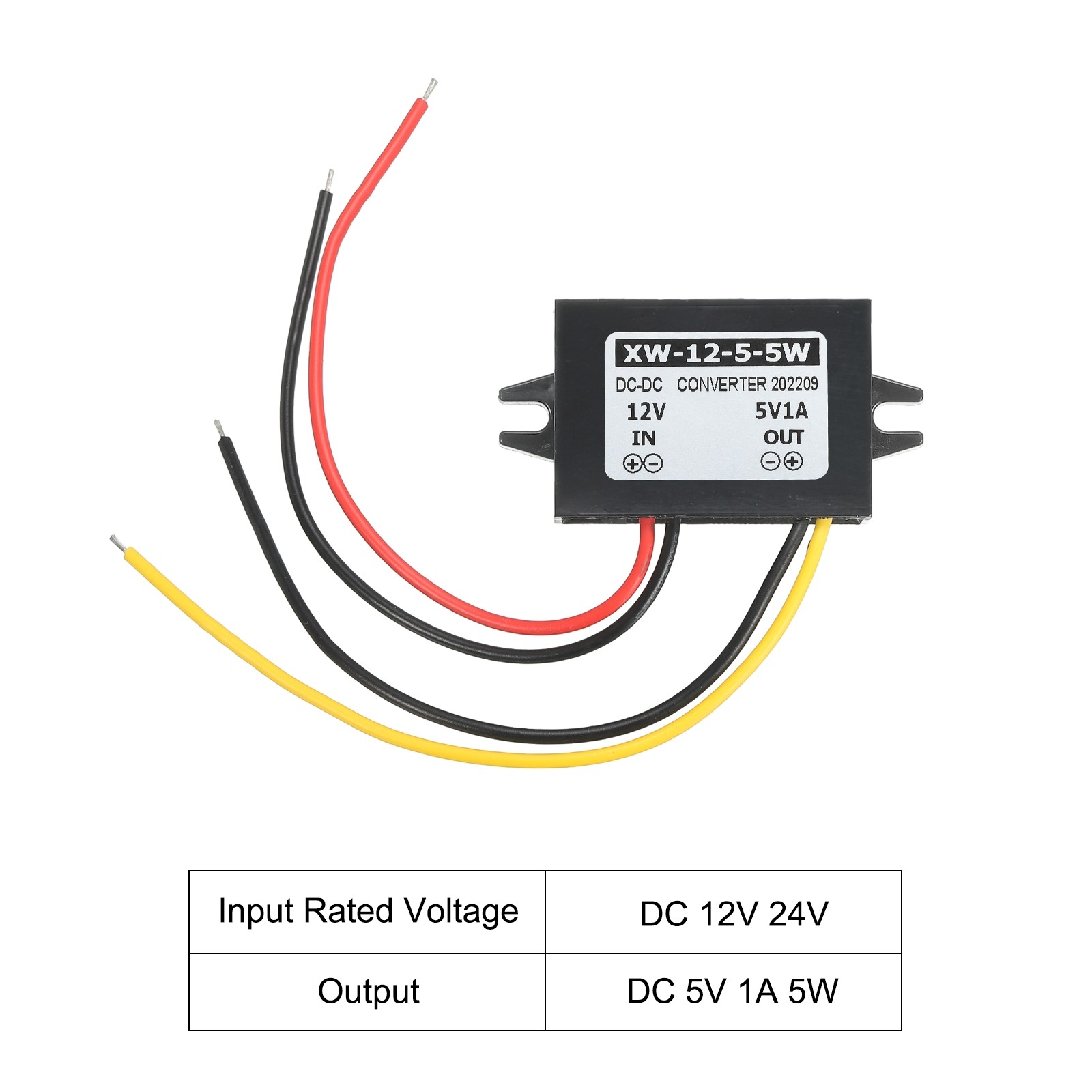 DC 12V to DC 5V 1A 5W Power Converter Regulator Plastic Shell for LED System
