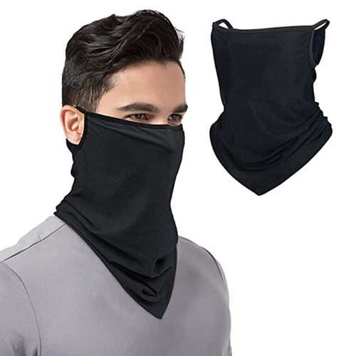 Cooling Neck Gaiter Face Mask Bandana Balaclava Breathable Scarf with Loops Ear