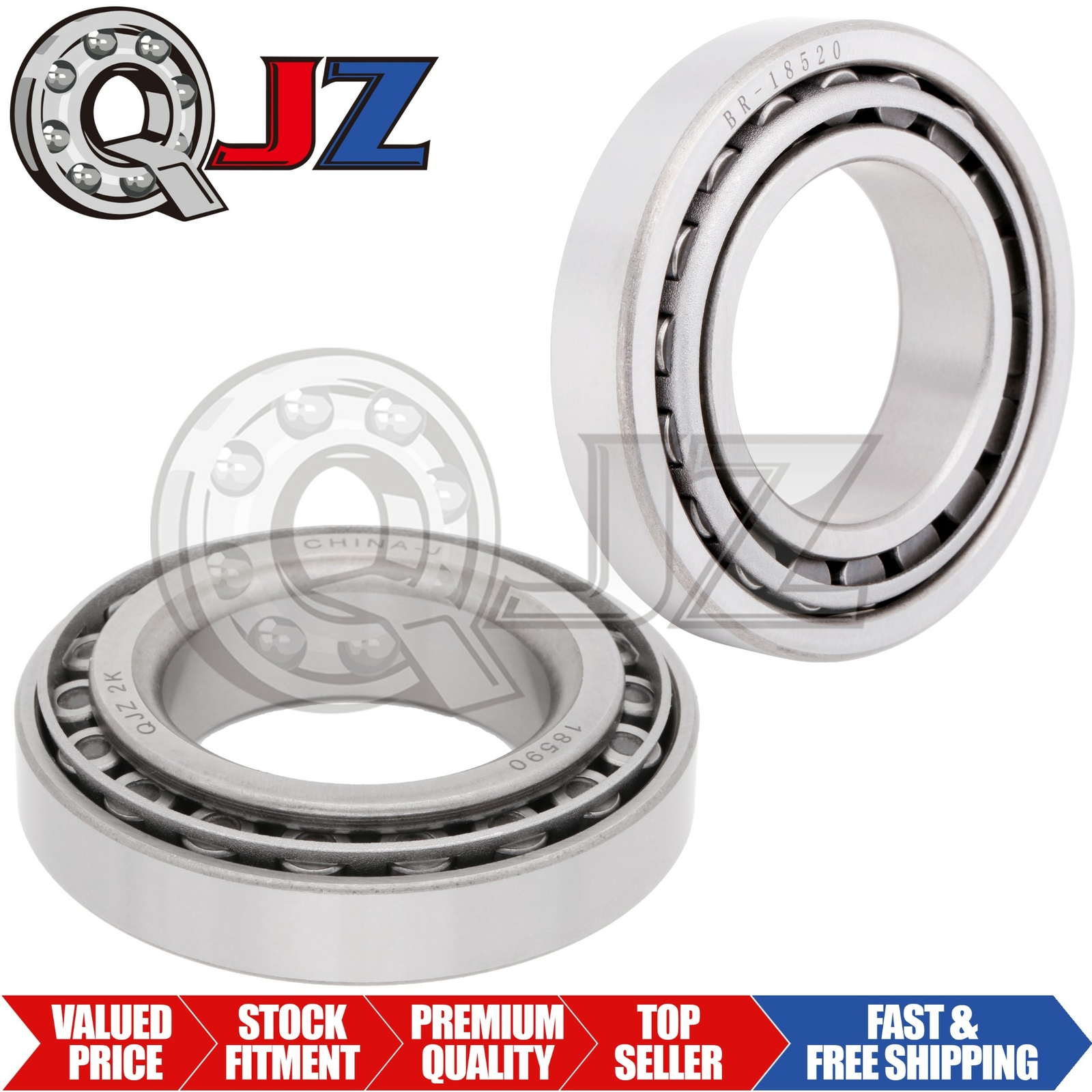 [2-Pack] 18590-18520 Tapered Roller Bearing 1-5/8" x 2.875" x 0.6875" (IDxODxW)