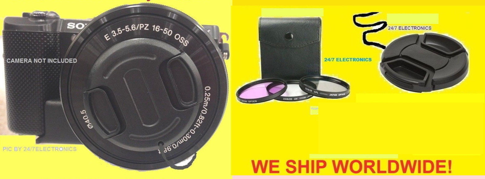 FILTER KIT+CAP 40.5mm To CAMERA SONY A5000 A5100 A6000 A6100 A6300 A6500/16-50mm
