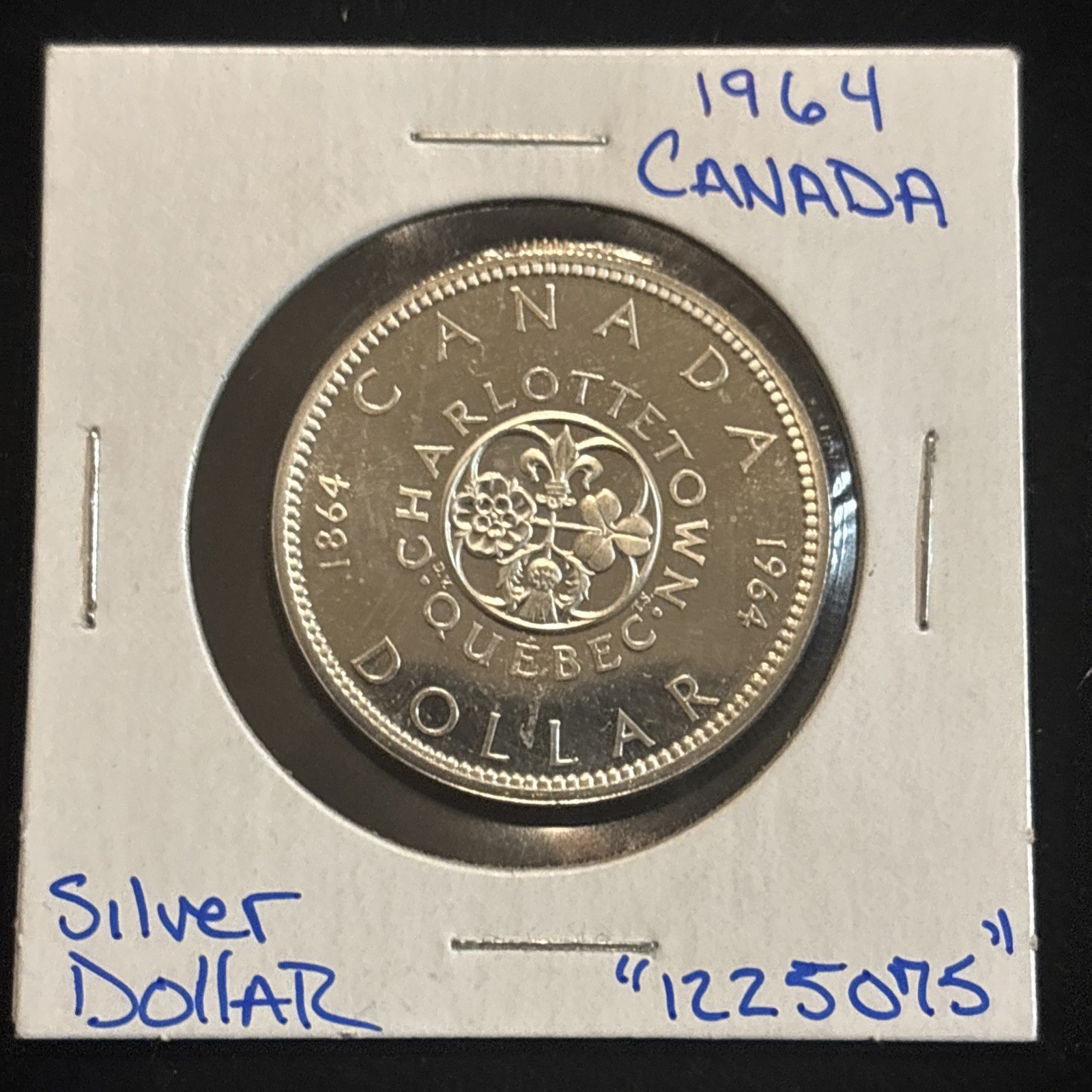 1964 Canada Silver Dollar Charlottetown Quebec “1225075” Circulated $1 Canadian