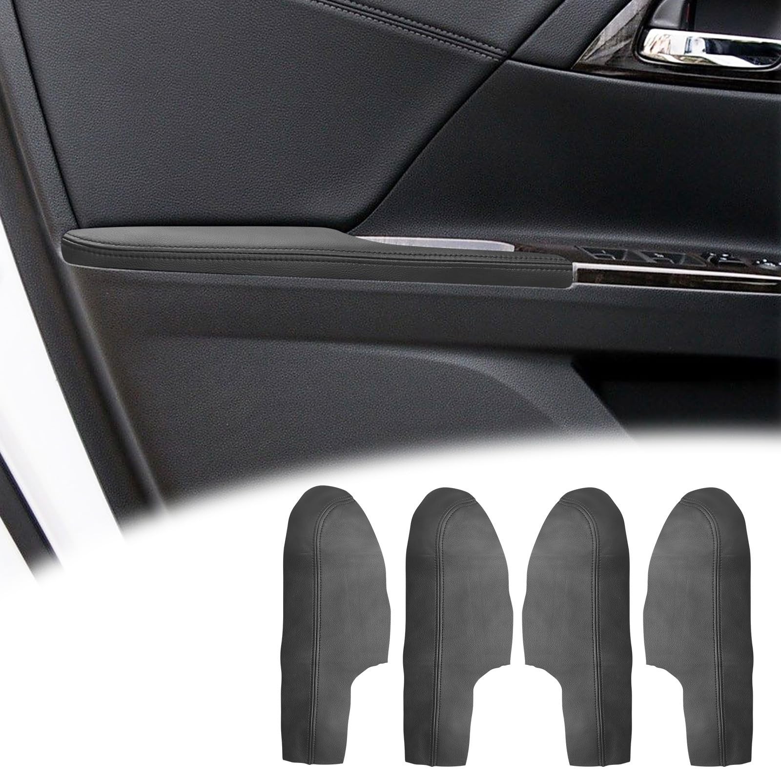 4PCS Door Panel Armrest Cover Replacement Compatible with Honda Accord 2013-2...