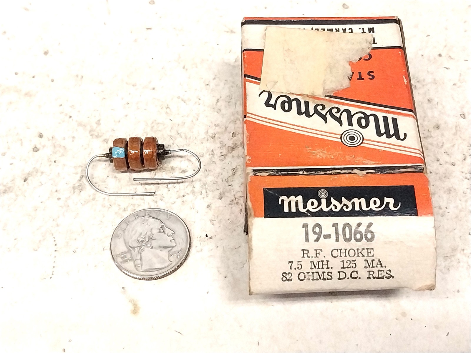 New Unused Meissnet 7.5 mH MilliHenry 125 mA Old Vintage Ham Radio RF Choke Coil