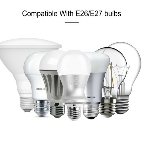 8 Pack 6FT Power Cable Adapter Cords Wire E26 Socket Switch for Light Bulbs