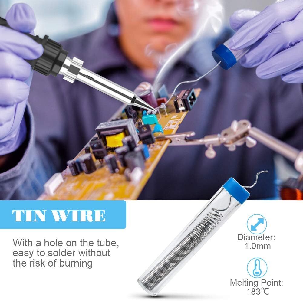 Soldering Iron Kit,60W Adjustable Temperature Welding Tool Solder Gun Wire Tips