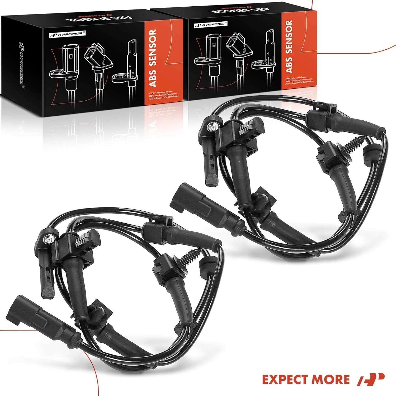 A-Premium Front Left and Right ABS Wheel Speed Sensor-Compatible w/Chevrolet&GMC