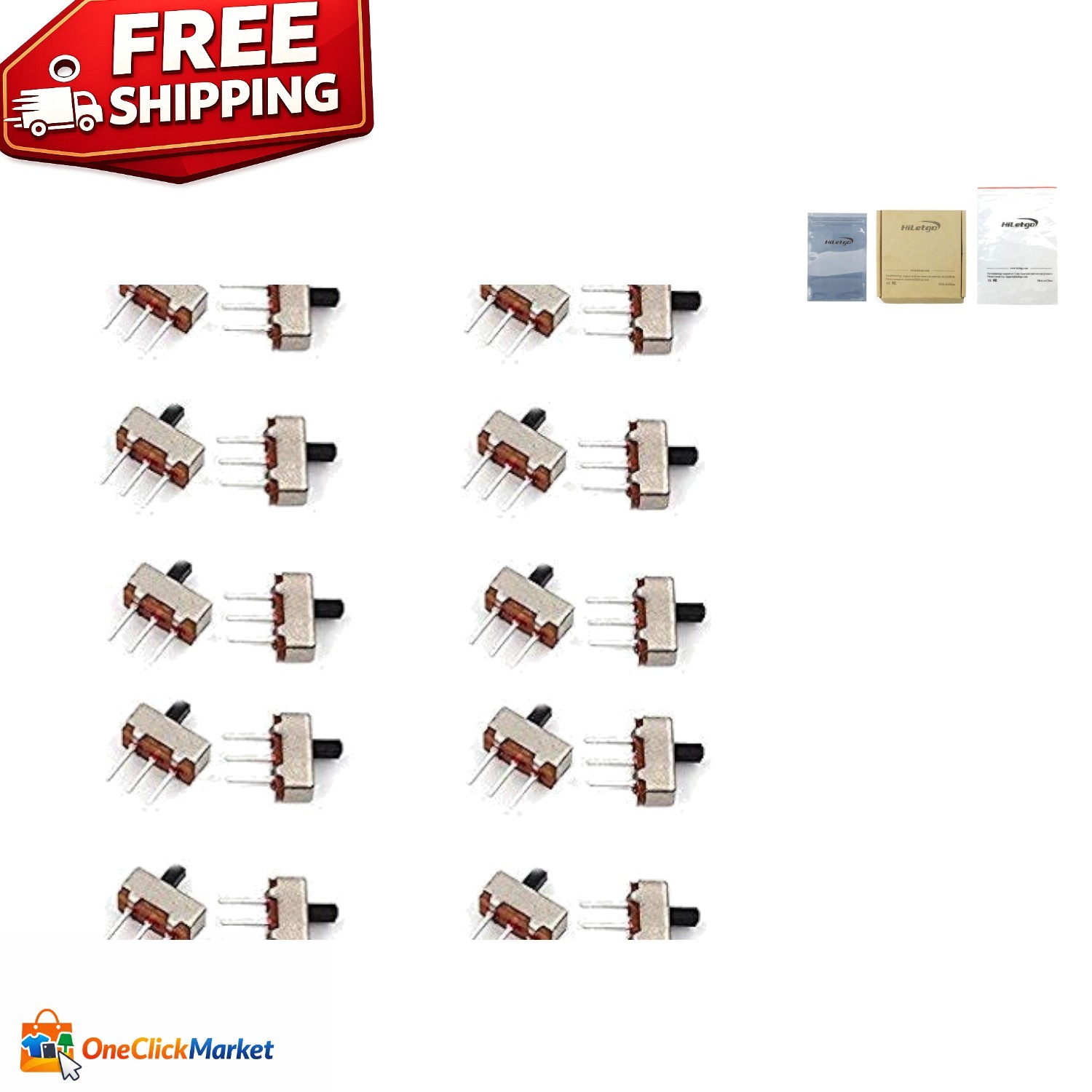 20PCS SS-12D00 Vertical Slide Toggle Switch - 50V DC Performance & Durability