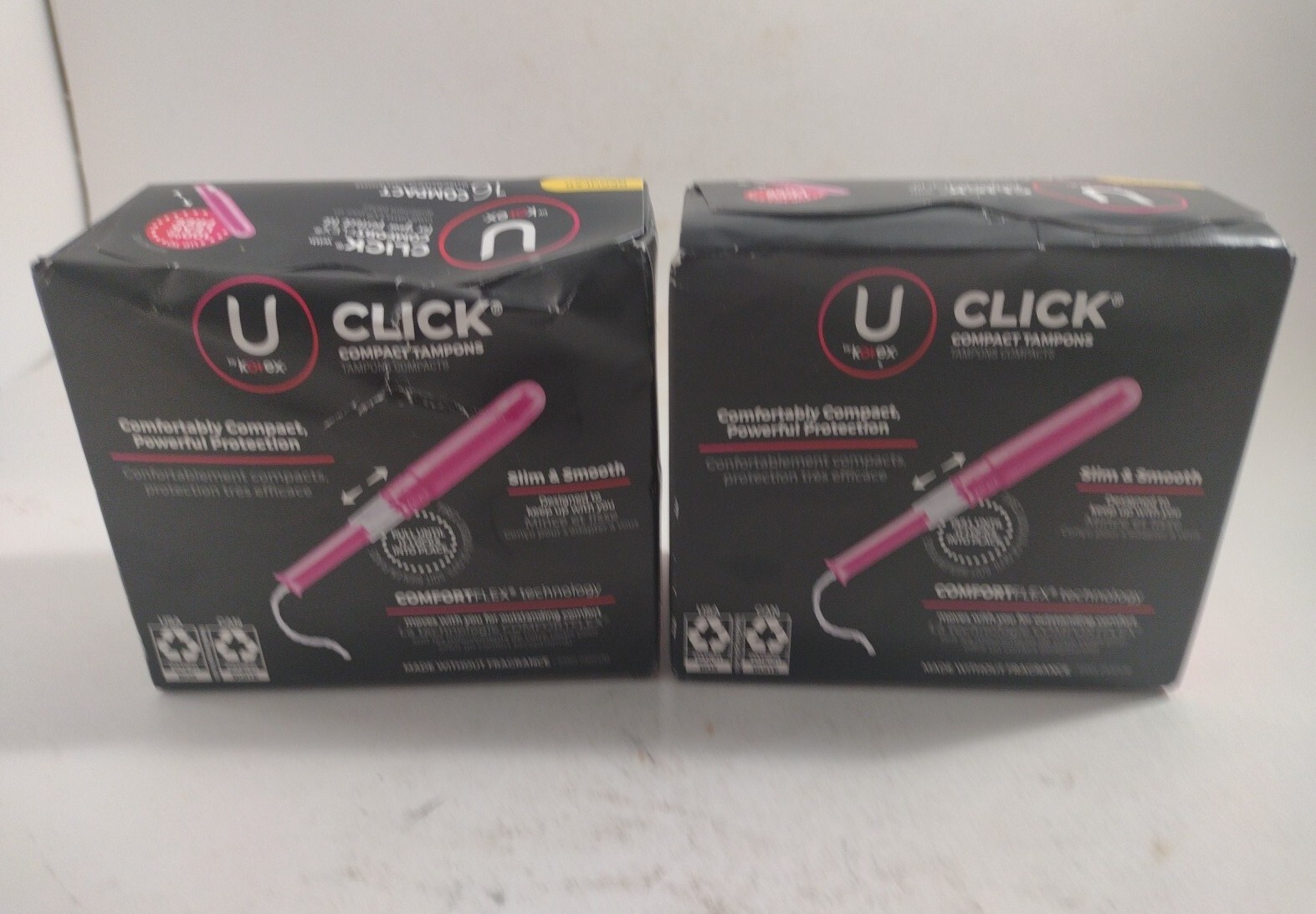 Tampons (2) U By Kotex Click Compact Tampons Regular Unscented 16 ct ea D9