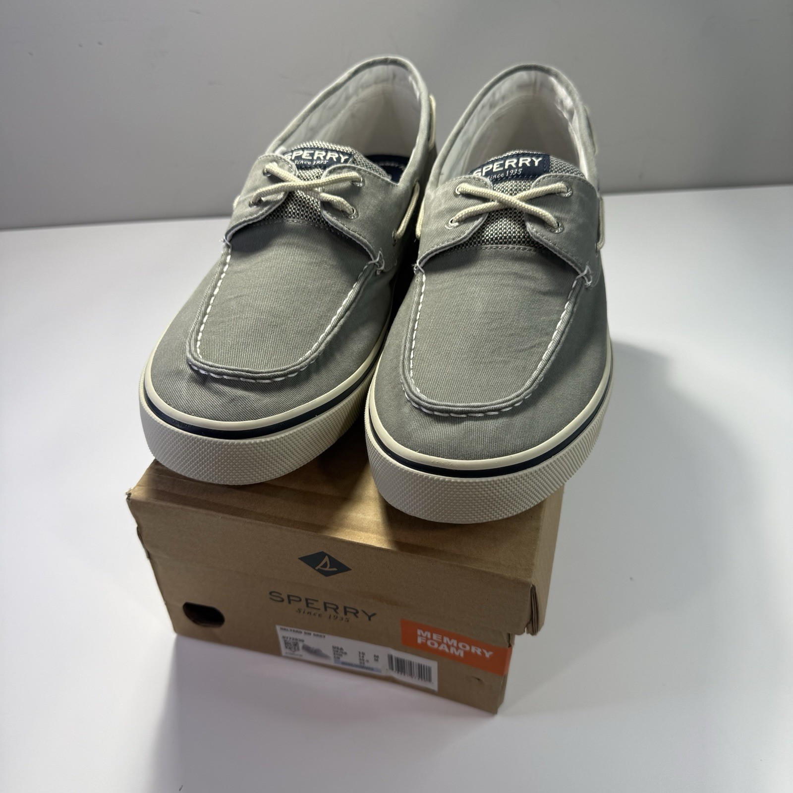 Sperry Top-Sider Men's 15 Halyard SW Grey 0772830 Sperry Boat Shoes New with Box